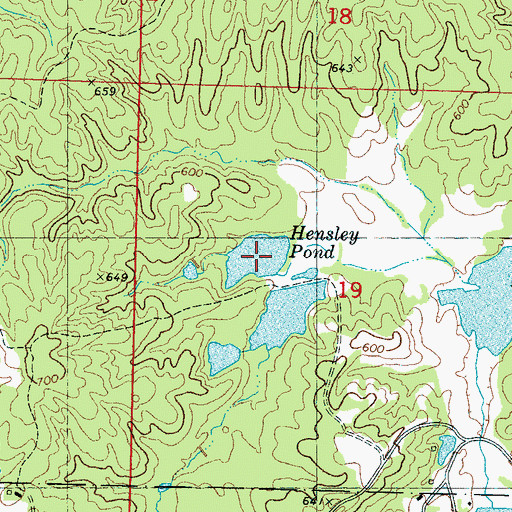 Topographic Map of Hensley Pond, MS