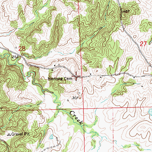 Topographic Map of Herlong Cemetery, MS
