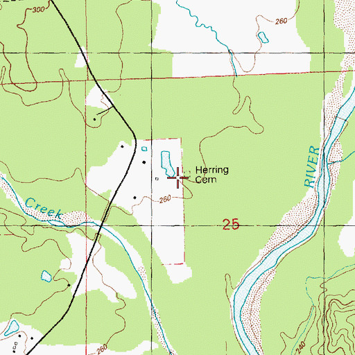 Topographic Map of Herring Cemetery, MS