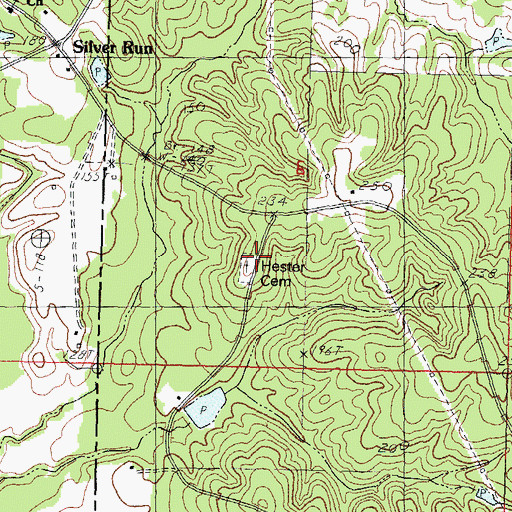 Topographic Map of Hester Cemetery, MS