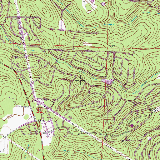 Topographic Map of Briarcliff, AR
