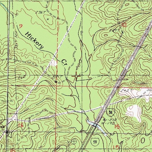 Topographic Map of Hickory Creek, MS