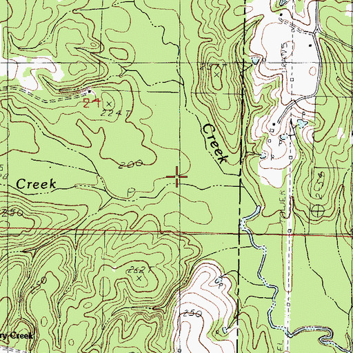 Topographic Map of Hickory Creek, MS