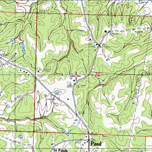 Topographic Map of Hickory Ridge Church, MS