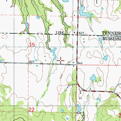 Topographic Map of Hines School, MS