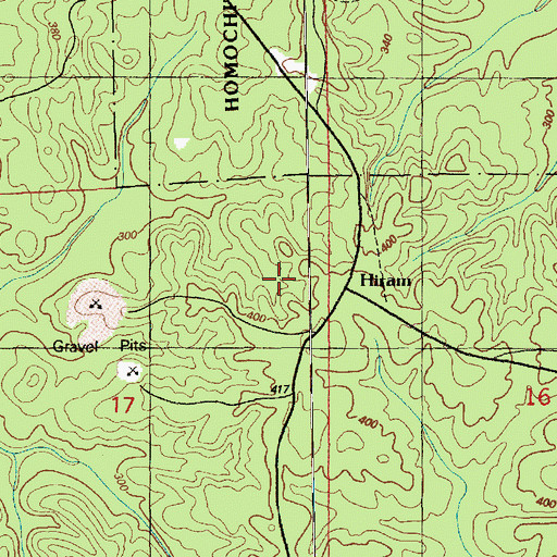 Topographic Map of Hiram, MS