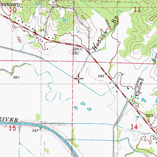 Topographic Map of Hobson Branch, MS
