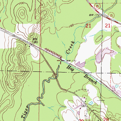 Topographic Map of Hog Branch, MS