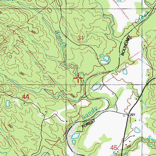 Topographic Map of Hoggatt Branch, MS