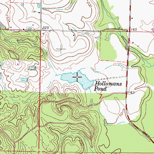 Topographic Map of Hollomans Pond, MS