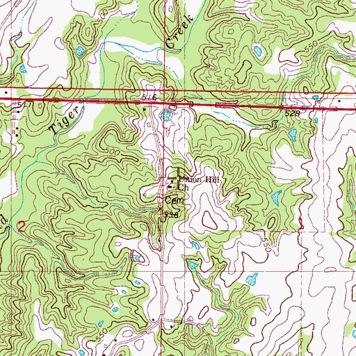 Topographic Map of Holloway School, MS