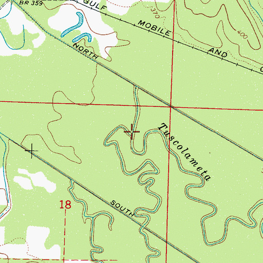 Topographic Map of Hontokalo Creek, MS