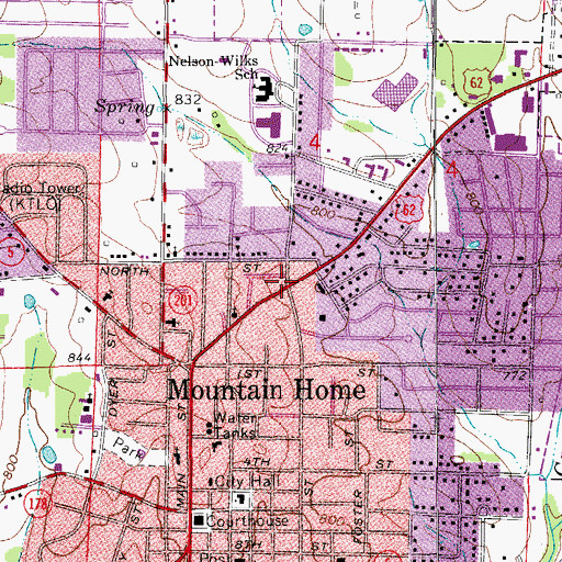 Topographic Map of College Plaza Shopping Center, AR