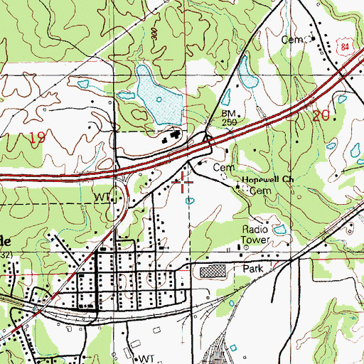 Topographic Map of Hopewell Baptist Church, MS