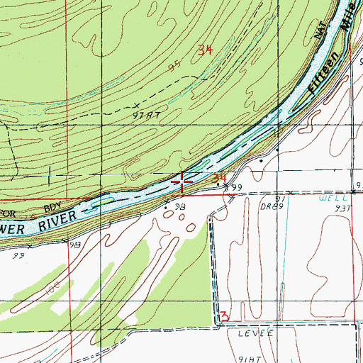 Topographic Map of Horn Place Landing, MS