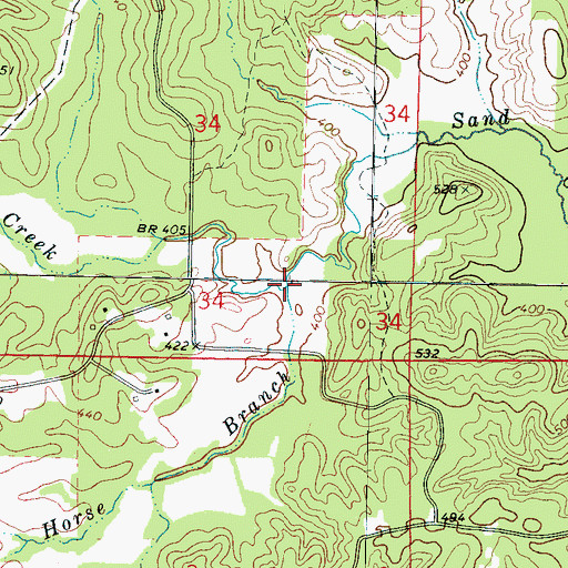 Topographic Map of Horse Branch, MS