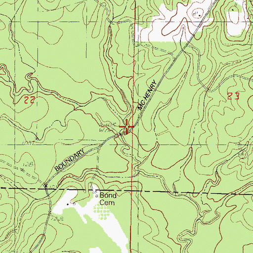 Topographic Map of Horse Creek, MS