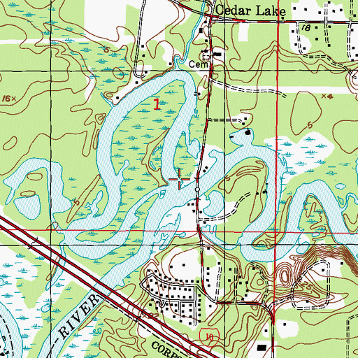 Topographic Map of Howard Creek, MS