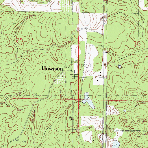Topographic Map of Howison, MS