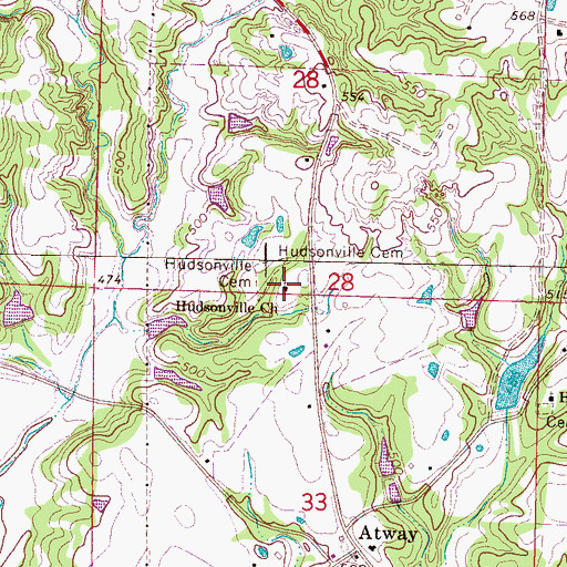 Topographic Map of Hudsonville Church, MS
