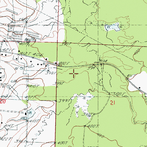 Topographic Map of Hurricane Creek, MS