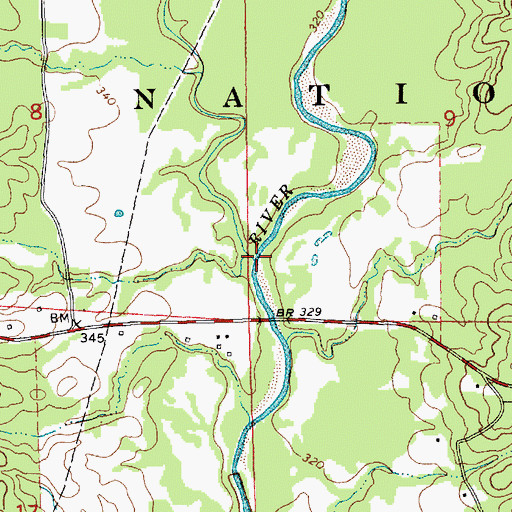 Topographic Map of Hurricane Creek, MS