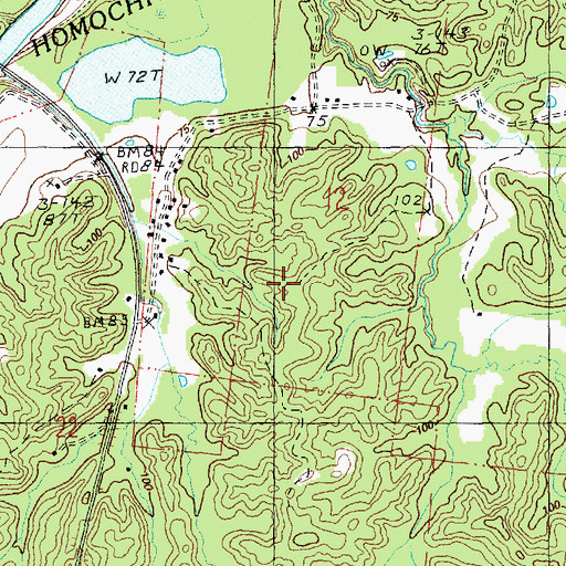 Topographic Map of Hyde Park School, MS
