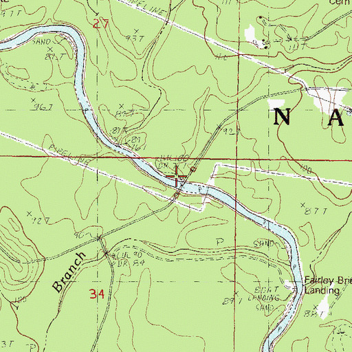 Topographic Map of Indian Branch, MS
