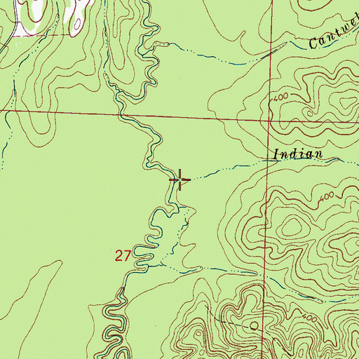 Topographic Map of Indian Charlie Branch, MS