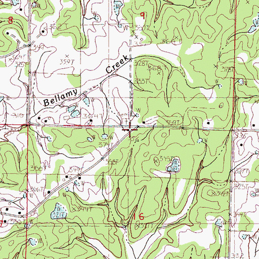 Topographic Map of Indian Church, MS