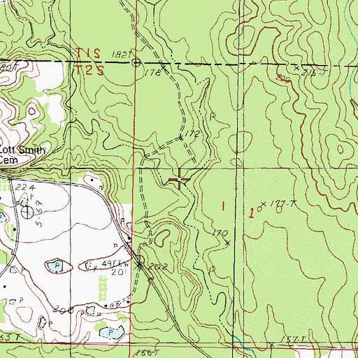 Topographic Map of Indian Creek, MS
