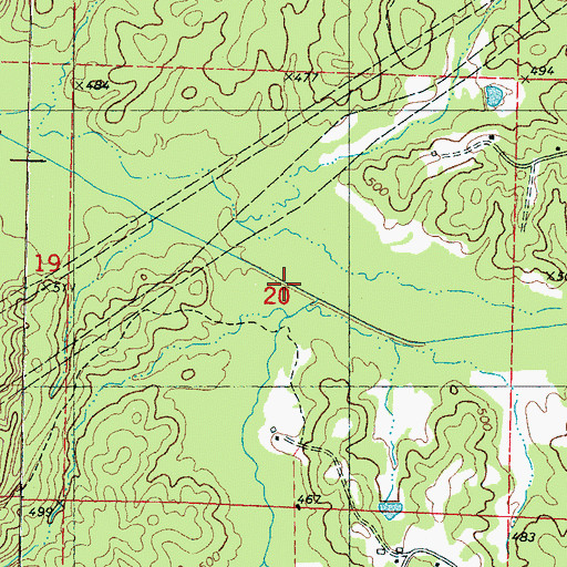 Topographic Map of Indian Creek, MS