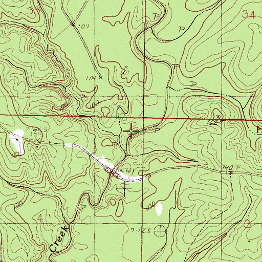 Topographic Map of Ivory Branch, MS