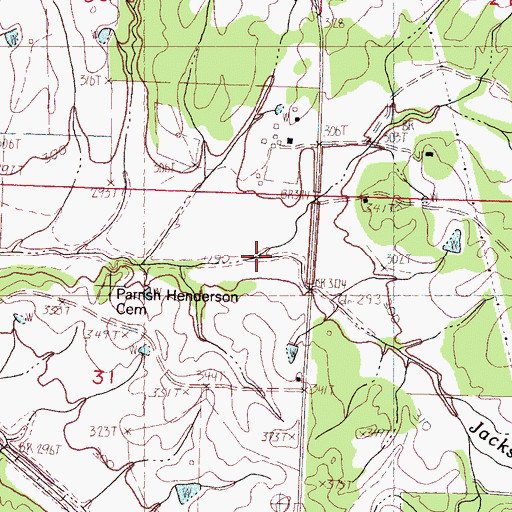 Topographic Map of Jackson Creek, MS
