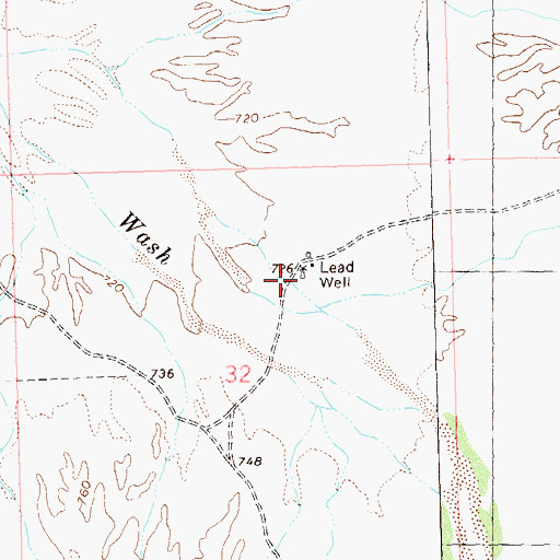 Topographic Map of Lead Well, AZ
