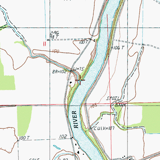 Topographic Map of Jaynes Bayou, MS