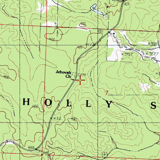 Topographic Map of Jehovah School, MS