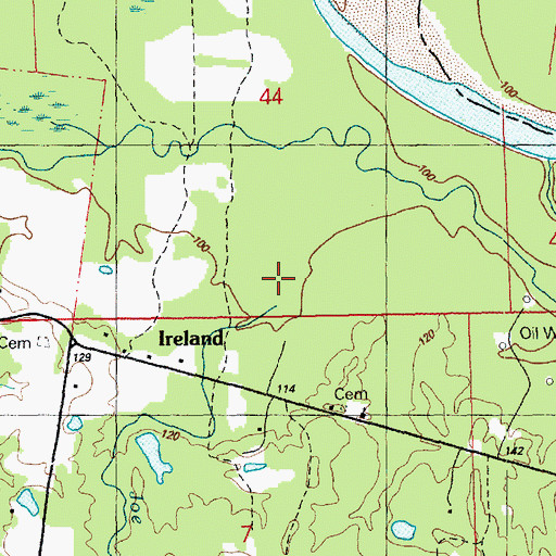 Topographic Map of Joe Bayou, MS