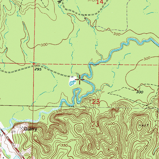Topographic Map of Joe Branch, MS