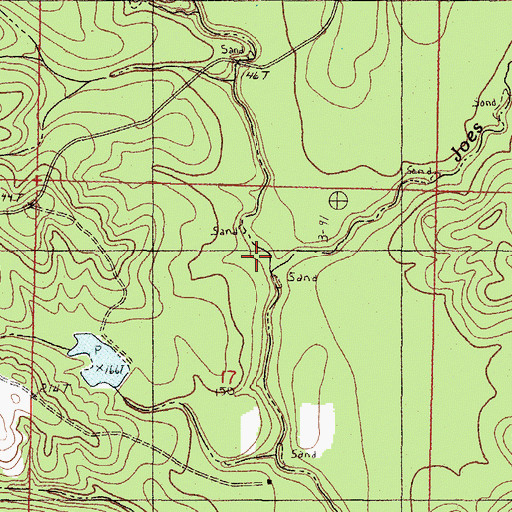 Topographic Map of Joes Creek, MS