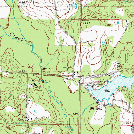 Topographic Map of John Willis Chapel, MS