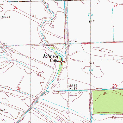 Topographic Map of Johnson Lake, MS