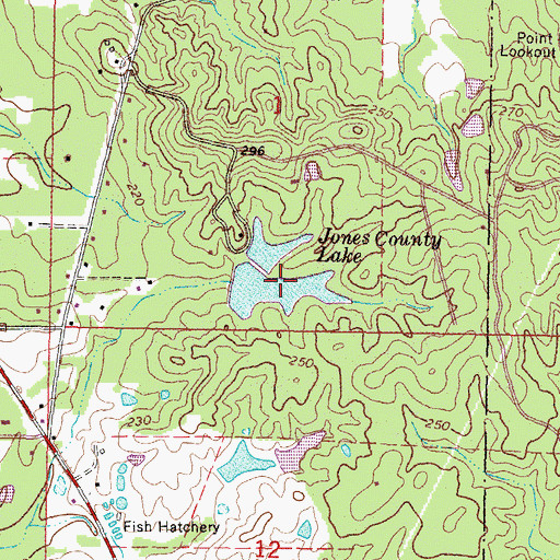 Topographic Map of Jones County Lake, MS