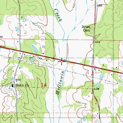 Topographic Map of Jones Creek, MS