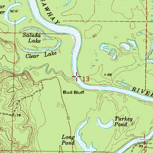 Topographic Map of Jones Creek, MS