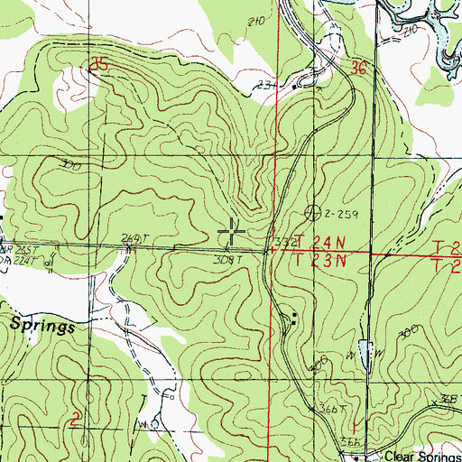 Topographic Map of Jones School, MS