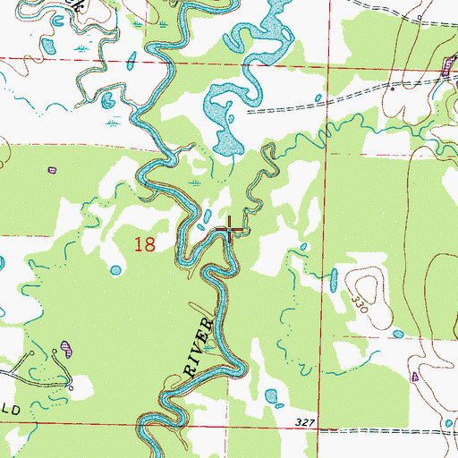 Topographic Map of Jump Creek, MS