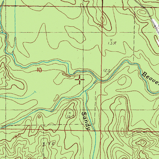 Topographic Map of Jumping Creek, MS