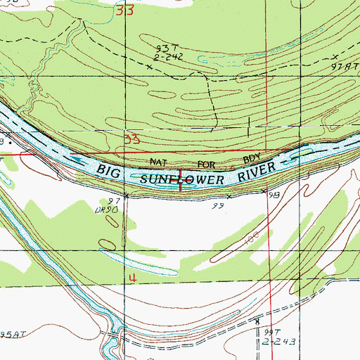 Topographic Map of Kansas Landing, MS