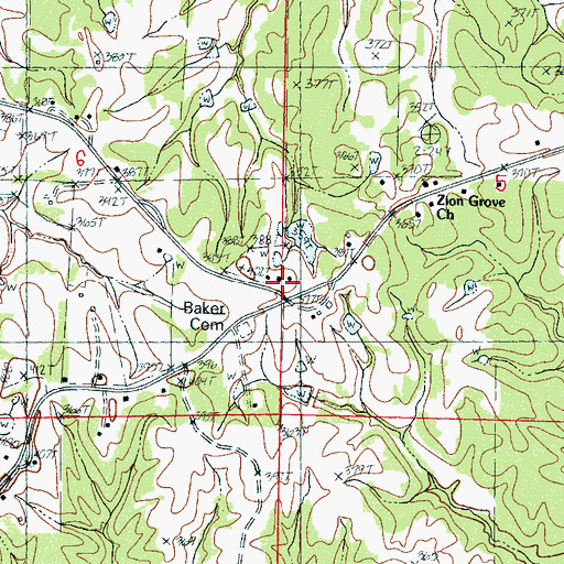 Topographic Map of Keeling Chapel, MS